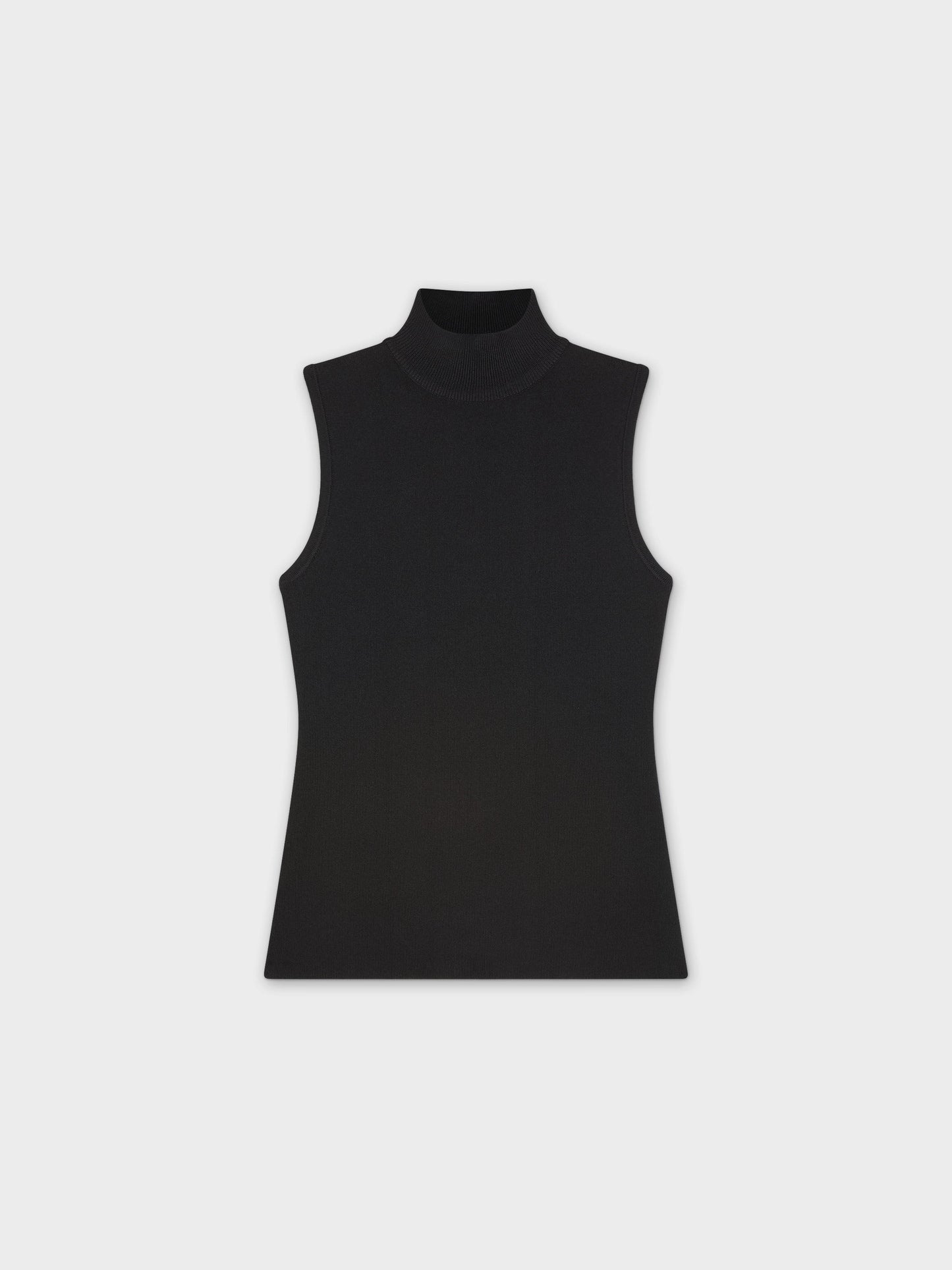 SLEEVELESS MOCK TURTLENECK-BLACK