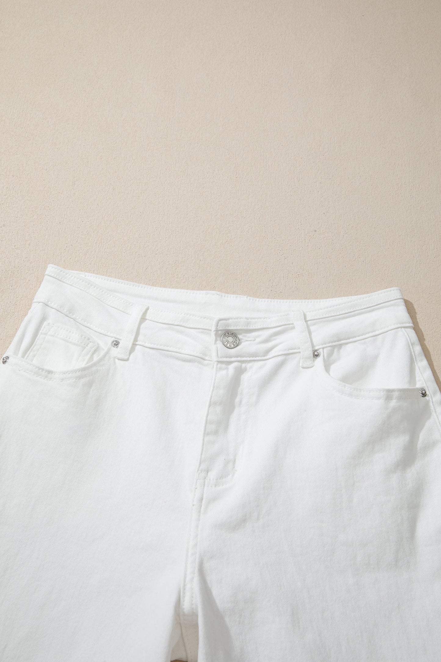 Zariyah Wide Leg Casual Jeans in White