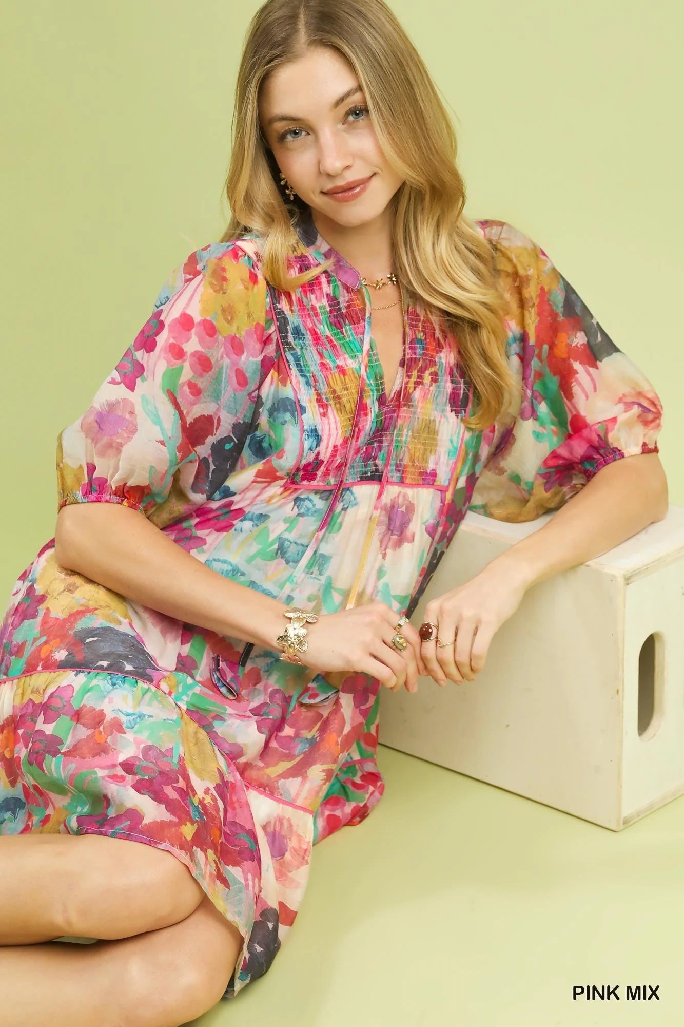 Watercolor Floral Babydoll Dress – Umgee