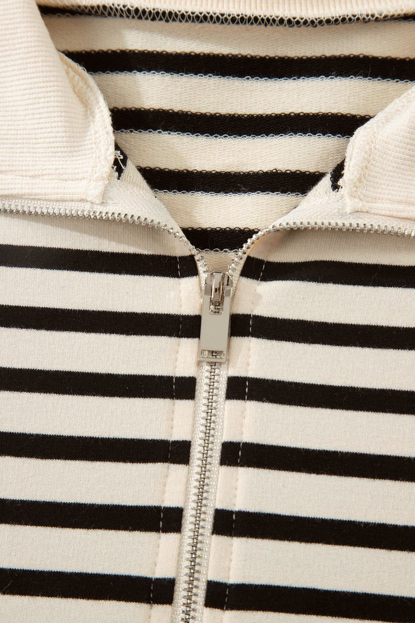 Stripe Colorblock Half-Zip Polo & Shorts Set