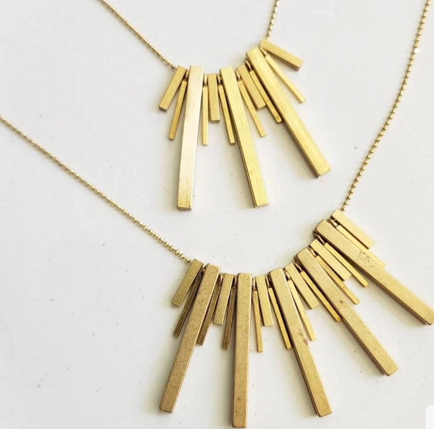 Beaded Bar Bib Necklace