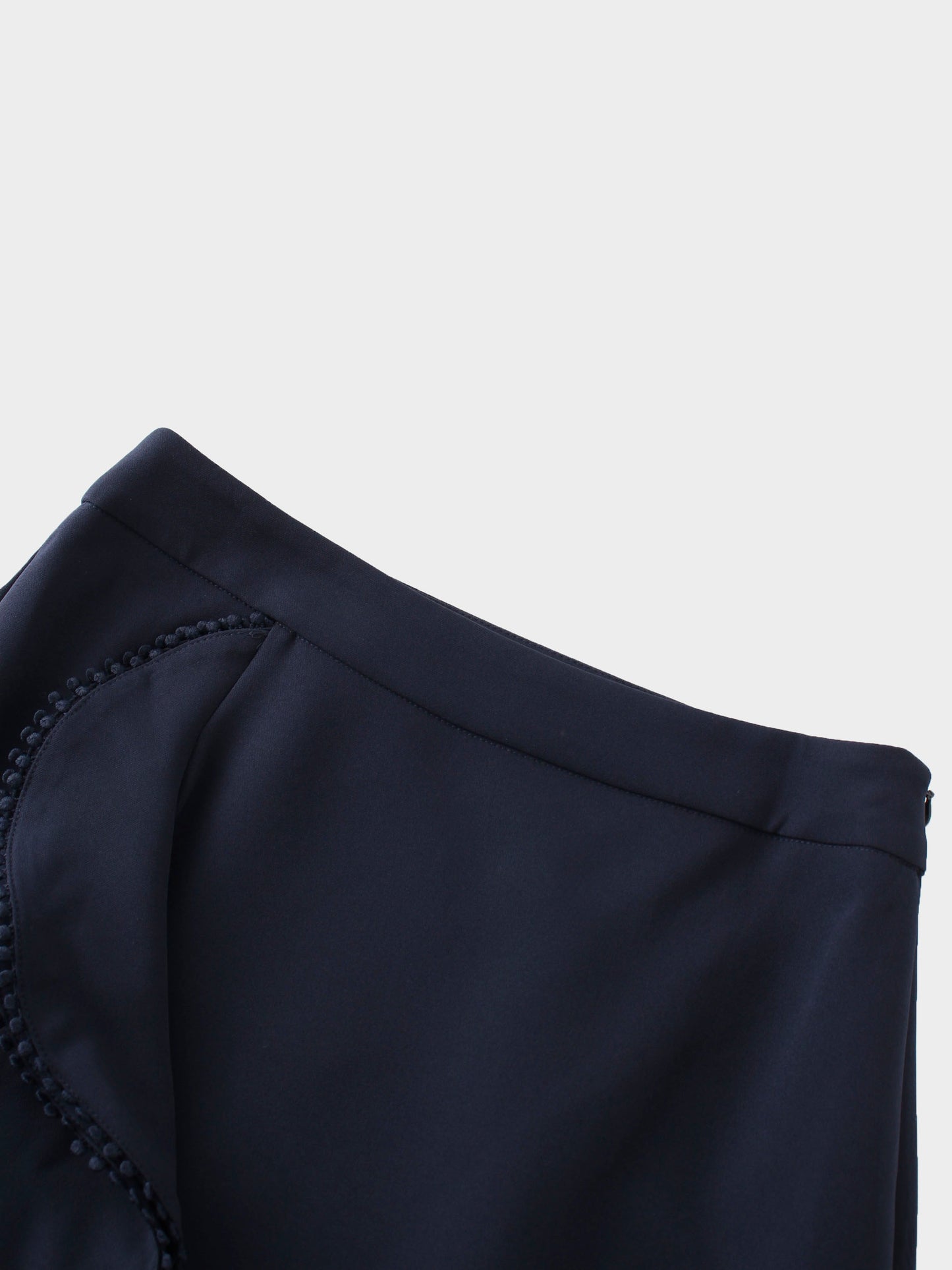 Side Ruffle Skirt-Navy-4