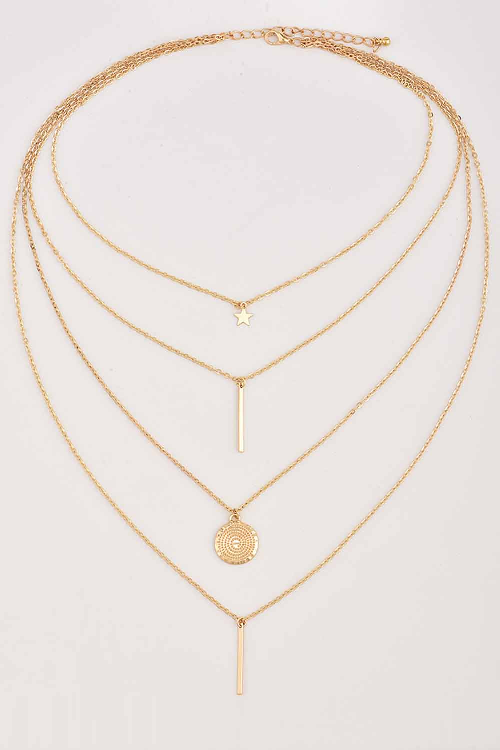 Boho Layered Star Pendant Necklace