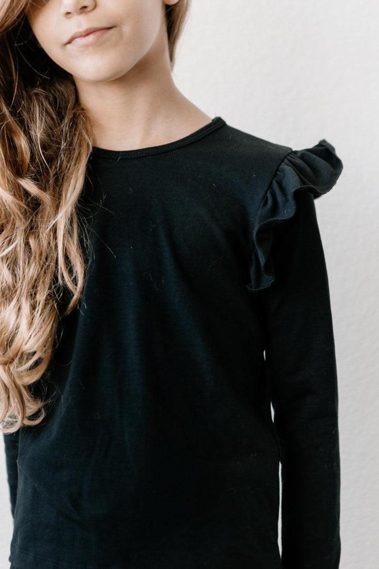 Black Ruffle Tee