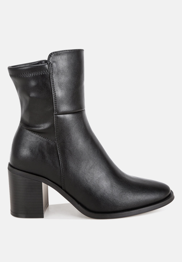 Lucania Chunky Block Heel Ankle Boots