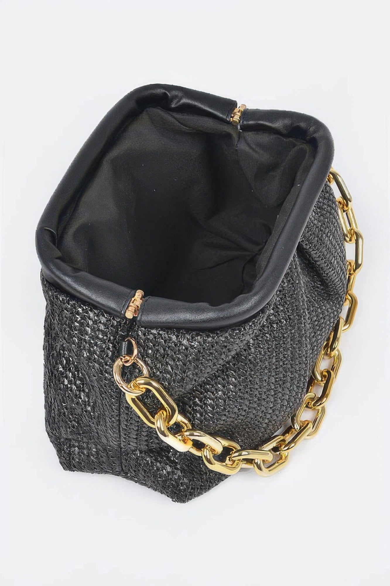 HAMPTON Faux Straw Frame Bag