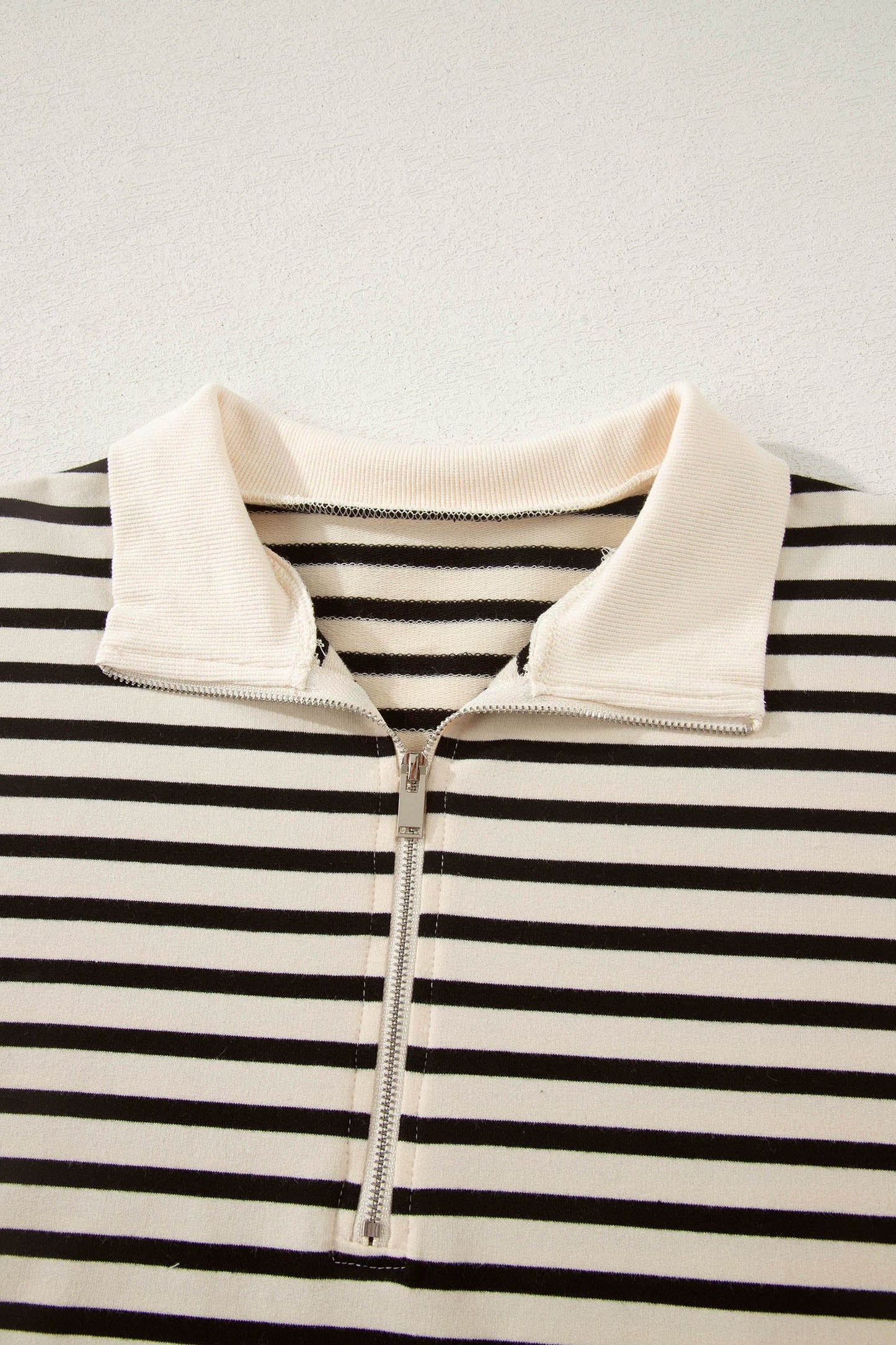 Stripe Colorblock Half-Zip Polo & Shorts Set