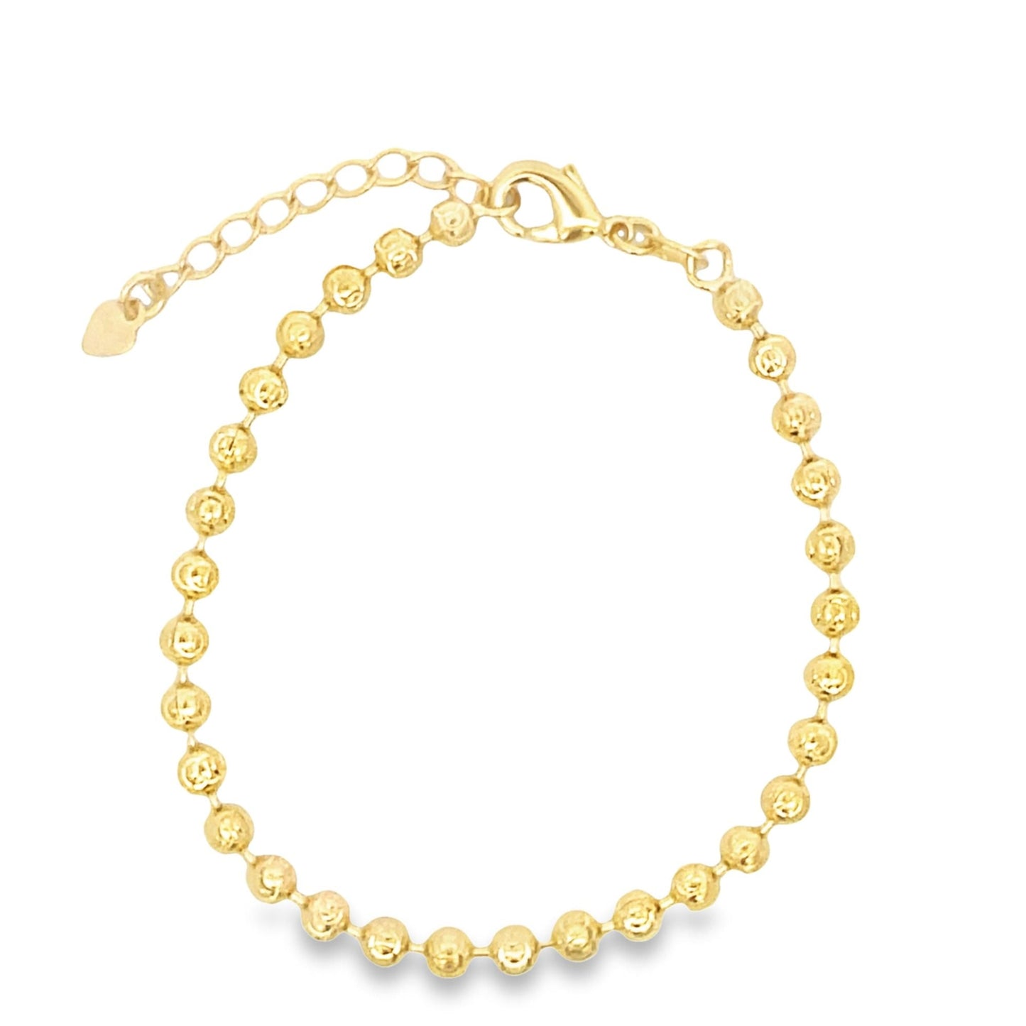 18K Gold Filled Beaded Ball Chain Bracelet