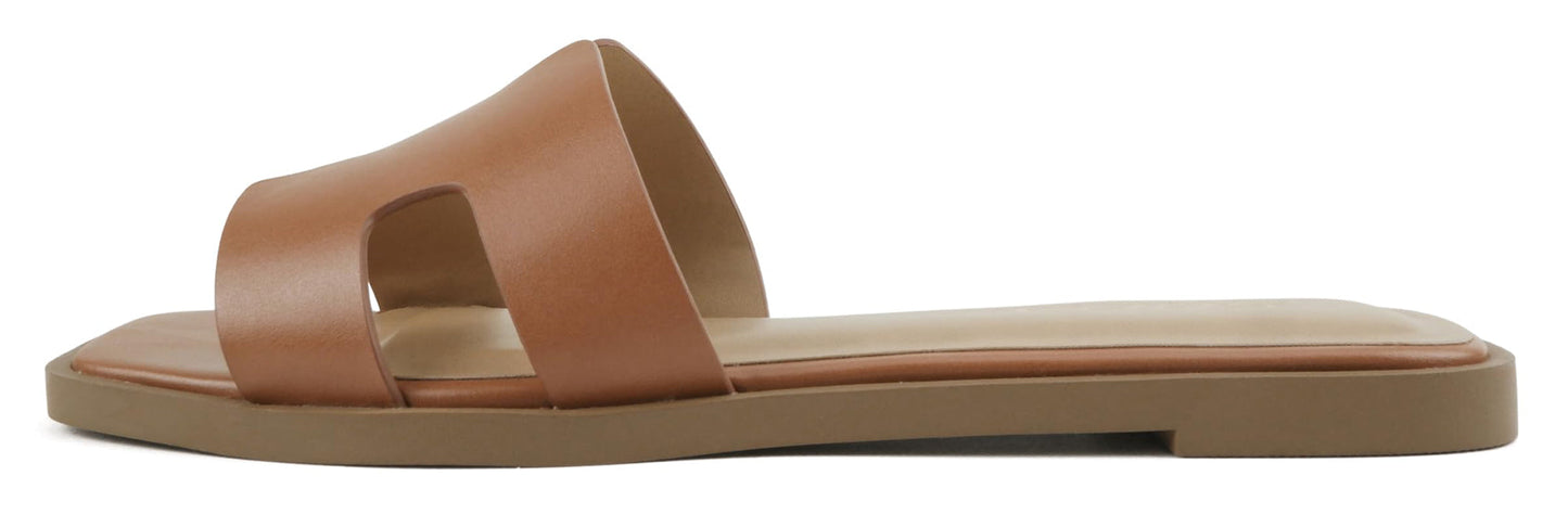 KNIT-S Slip-On Sandals in Cognac