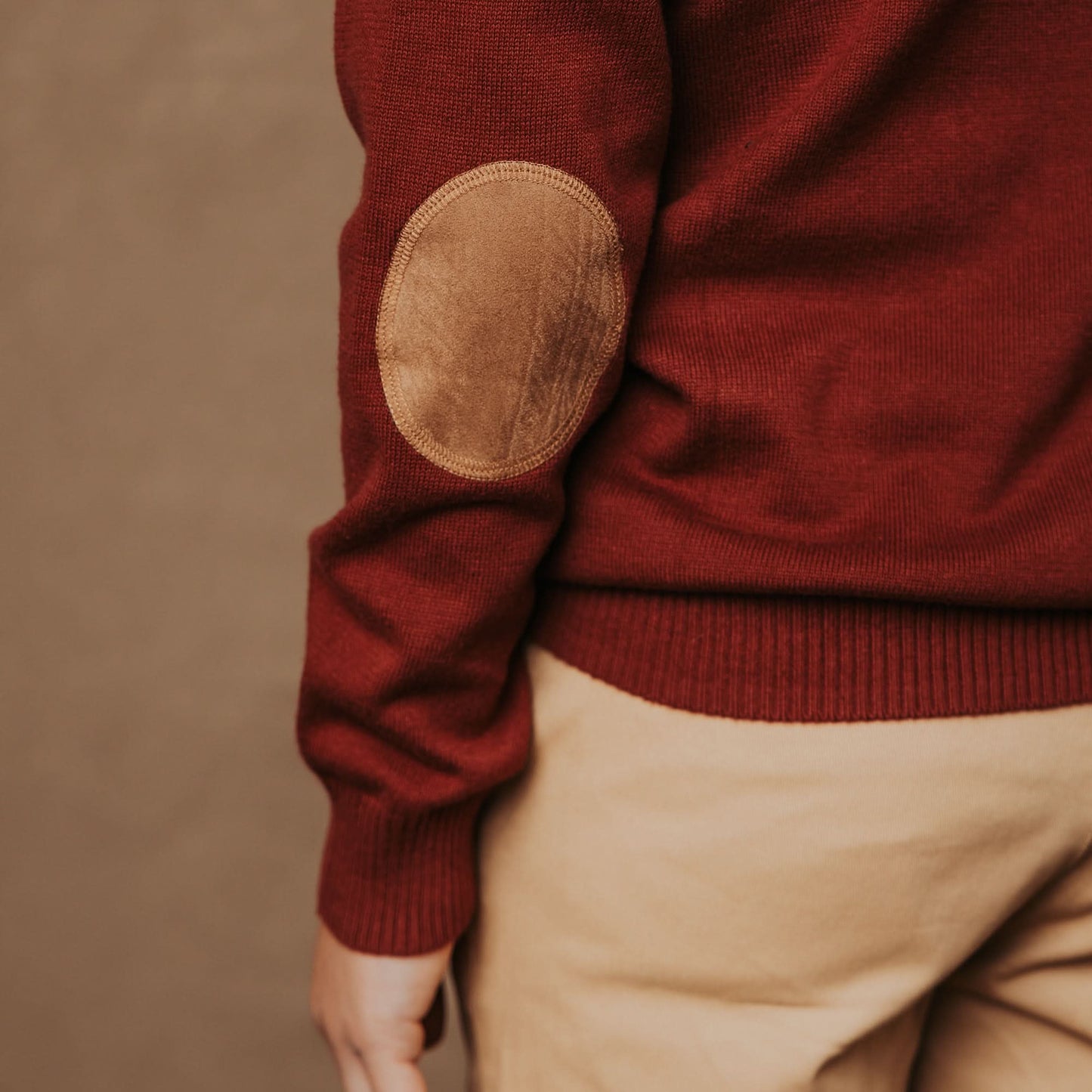 Organic Sweater Jacket with Elbow Patches
