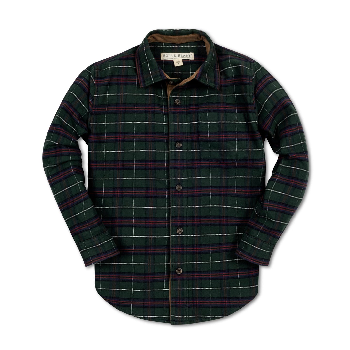 Organic Flannel Shirt with Suede Details