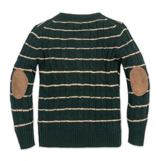 Organic Sweater Henley with Elbow Patches