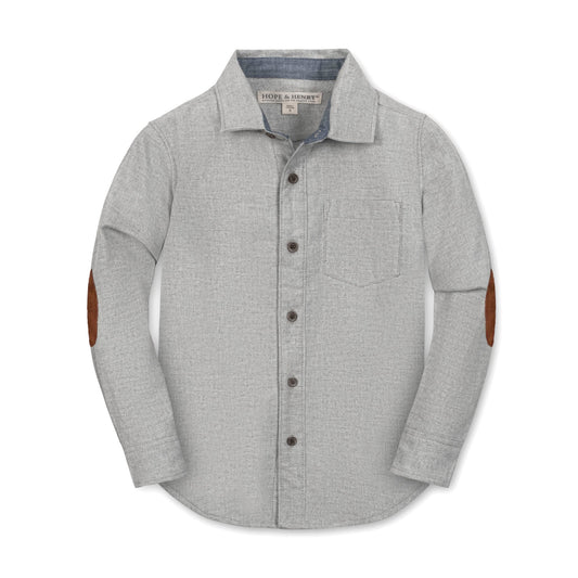 Organic Flannel Shirt with Elbow Patches