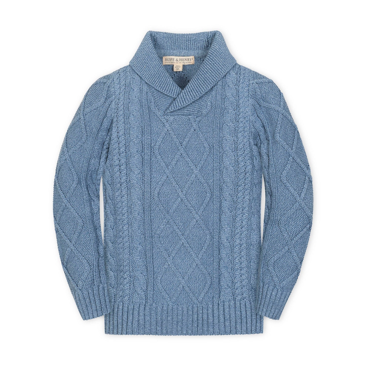 Organic Shawl Collar Cable Sweater