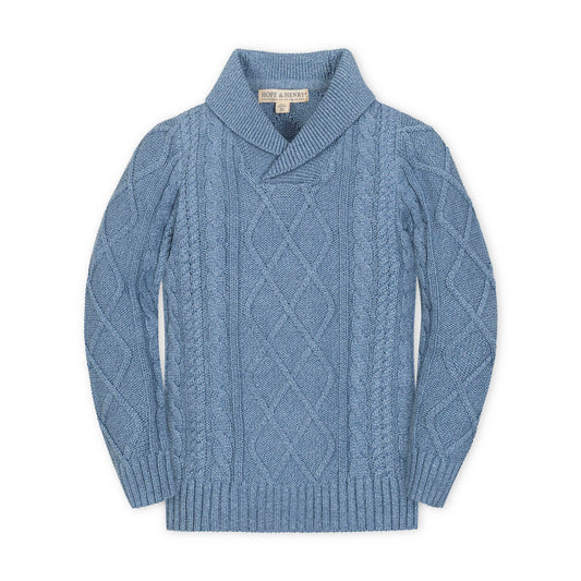 Organic Shawl Collar Cable Sweater