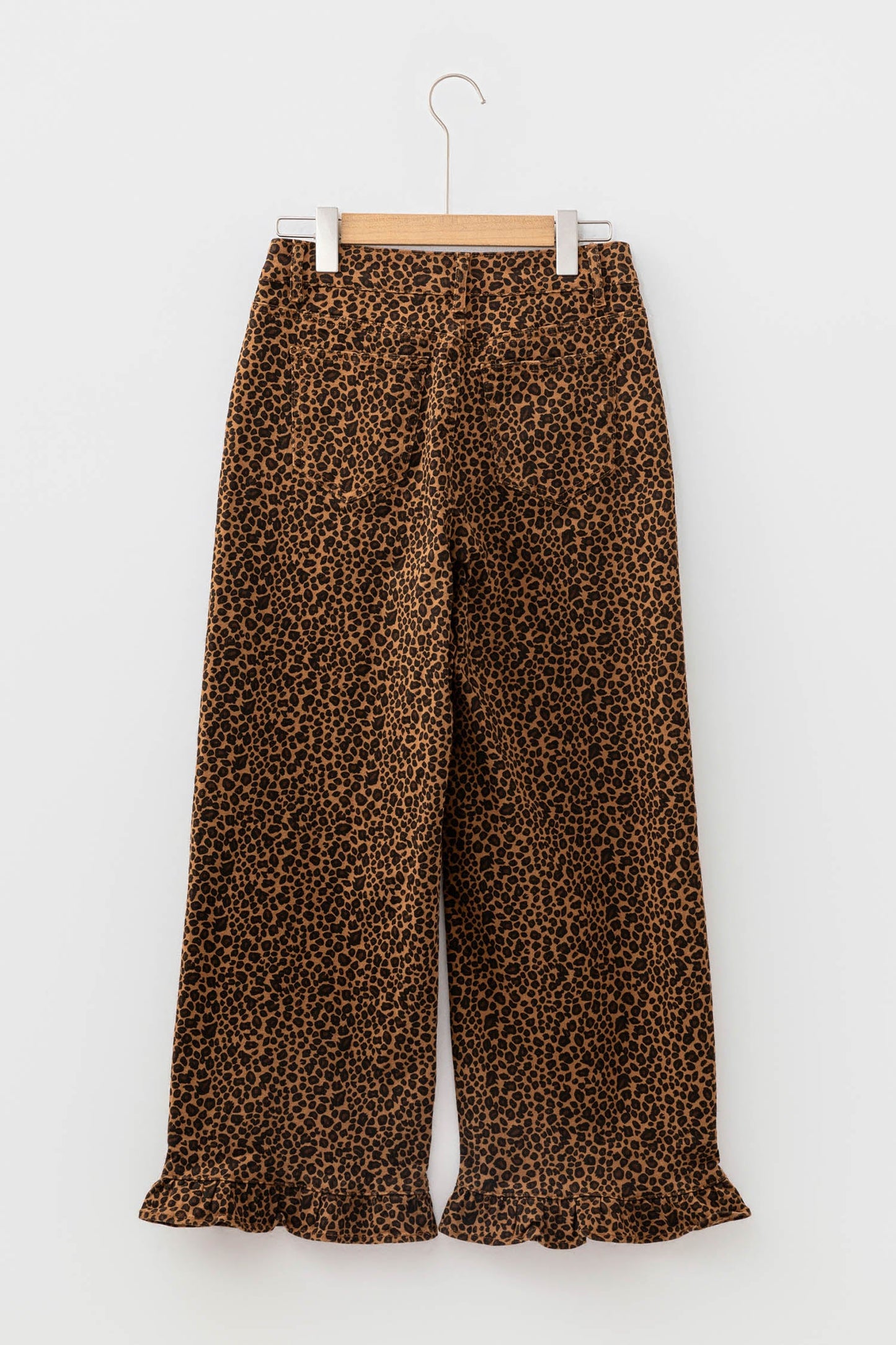 Leopard Ruffle Hem Shift Jeans