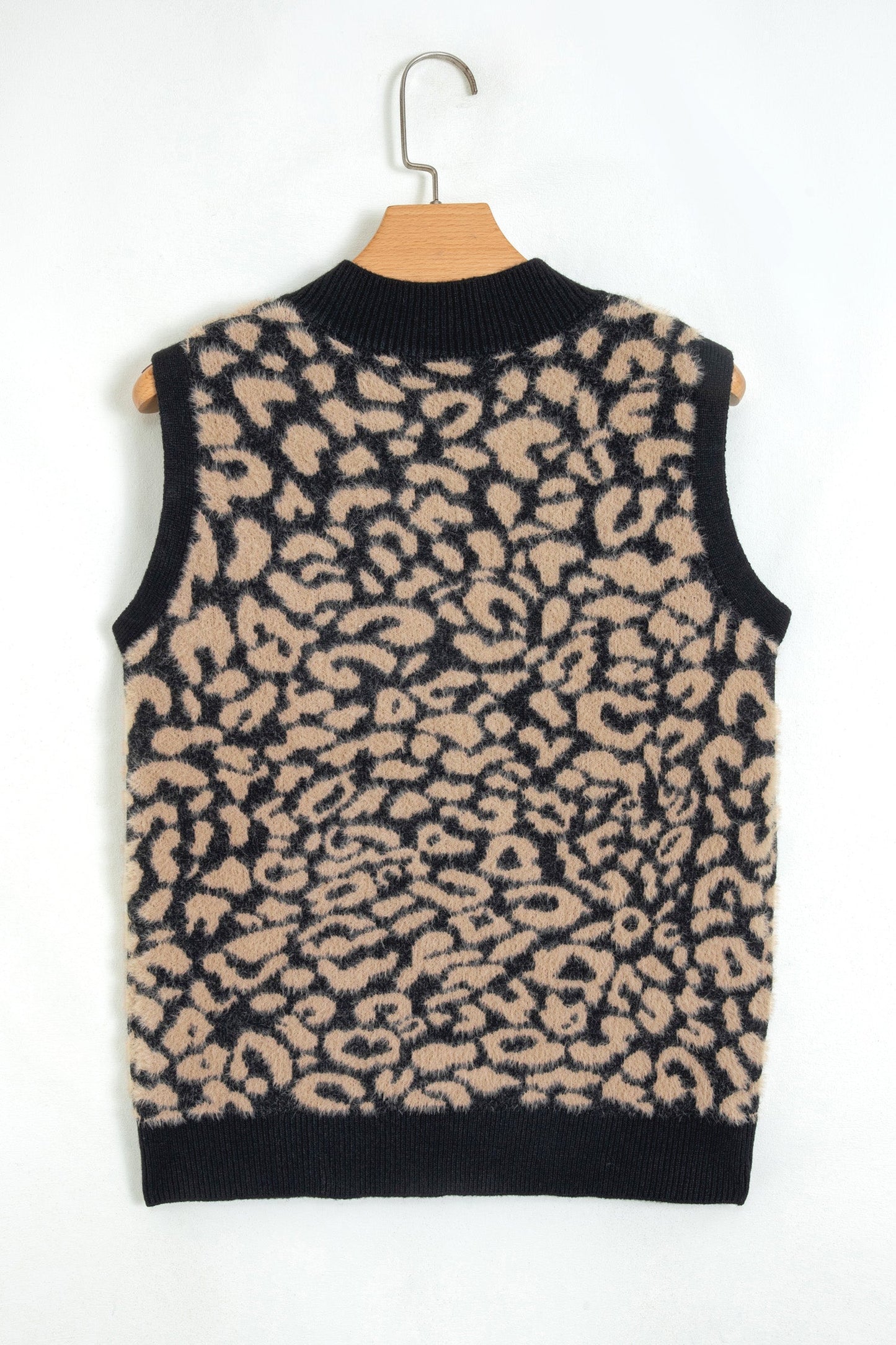 Leopard Sleeveless Regular Wash Knit Vest