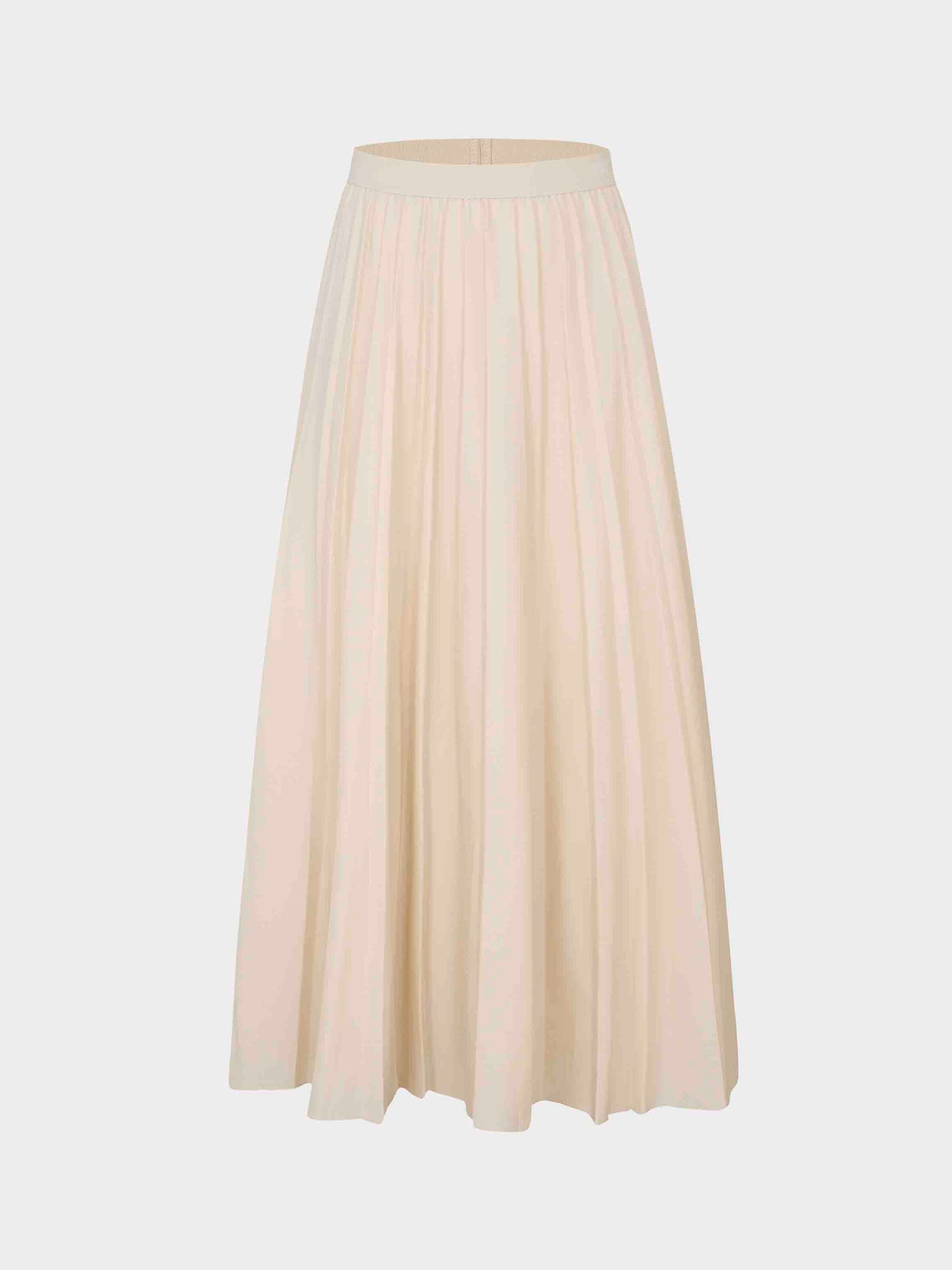Pleated Skirt 37"-Ivory-1