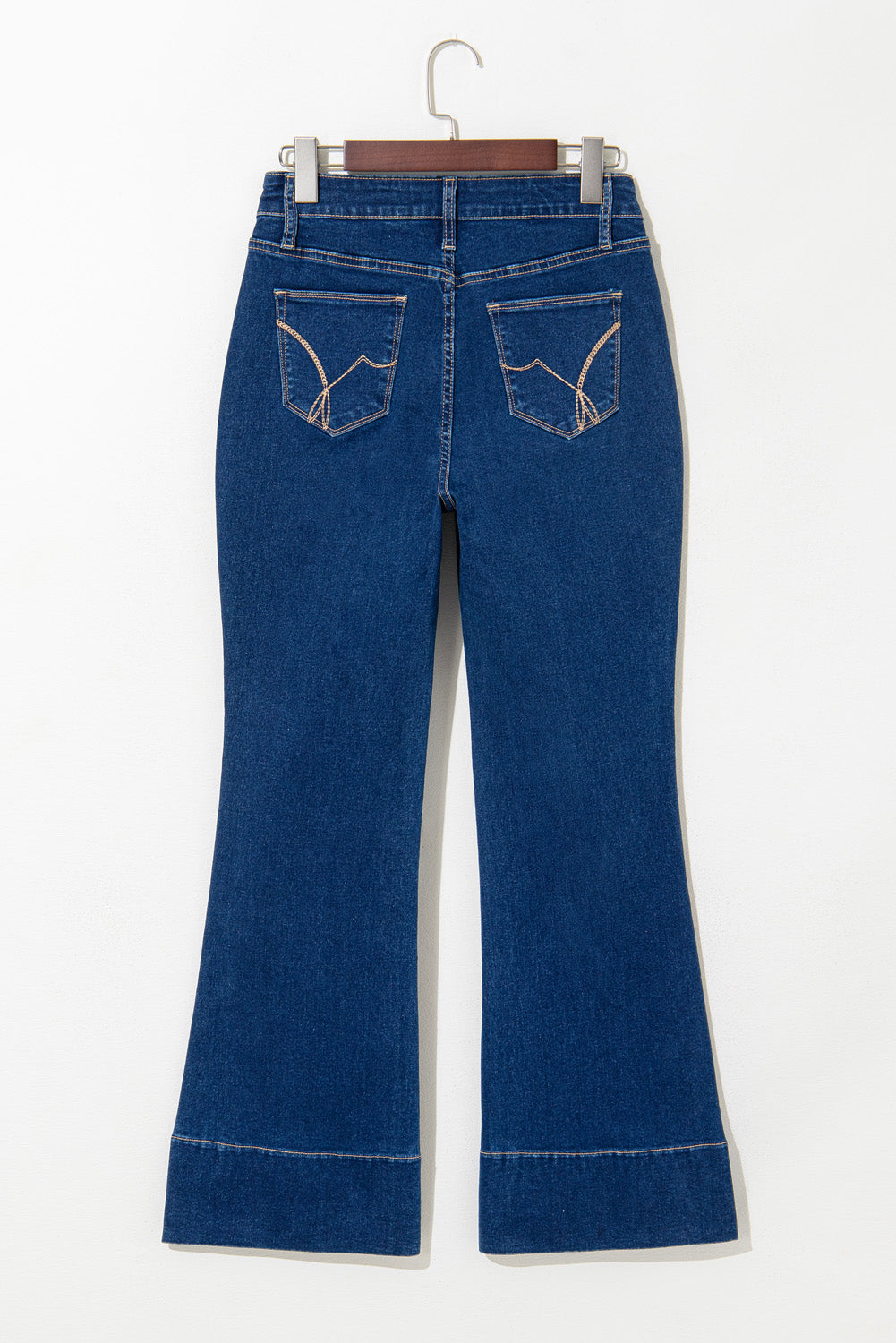 Ayleen Center Seam Deep Wash Straight Jeans-4