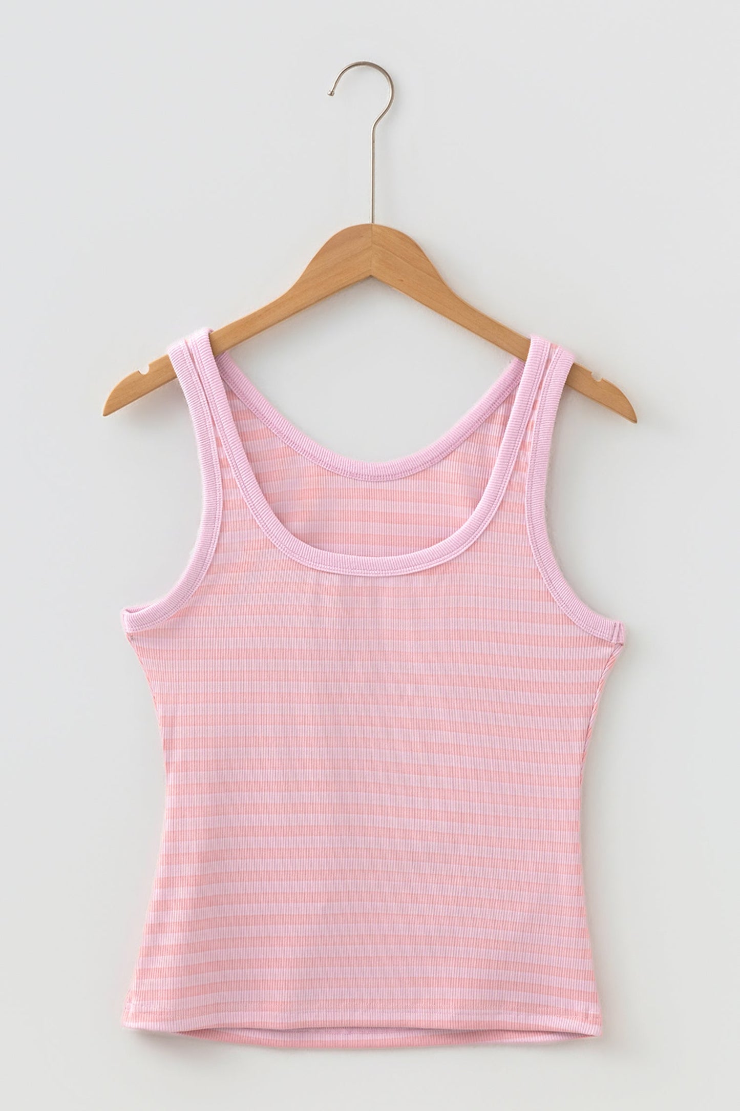 Stripe Ribbed Knit Sleeveless Tank Top