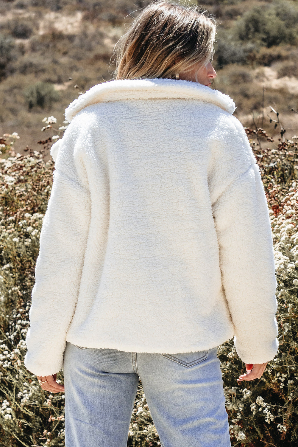 Kaia Button Pocketed Lapel Collar Jacket-1