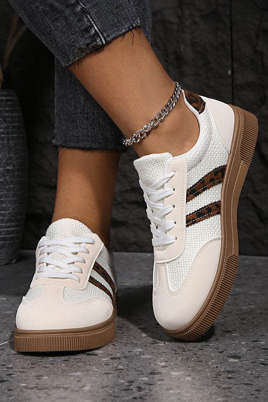 Lila Patchwork Flat Sneaker