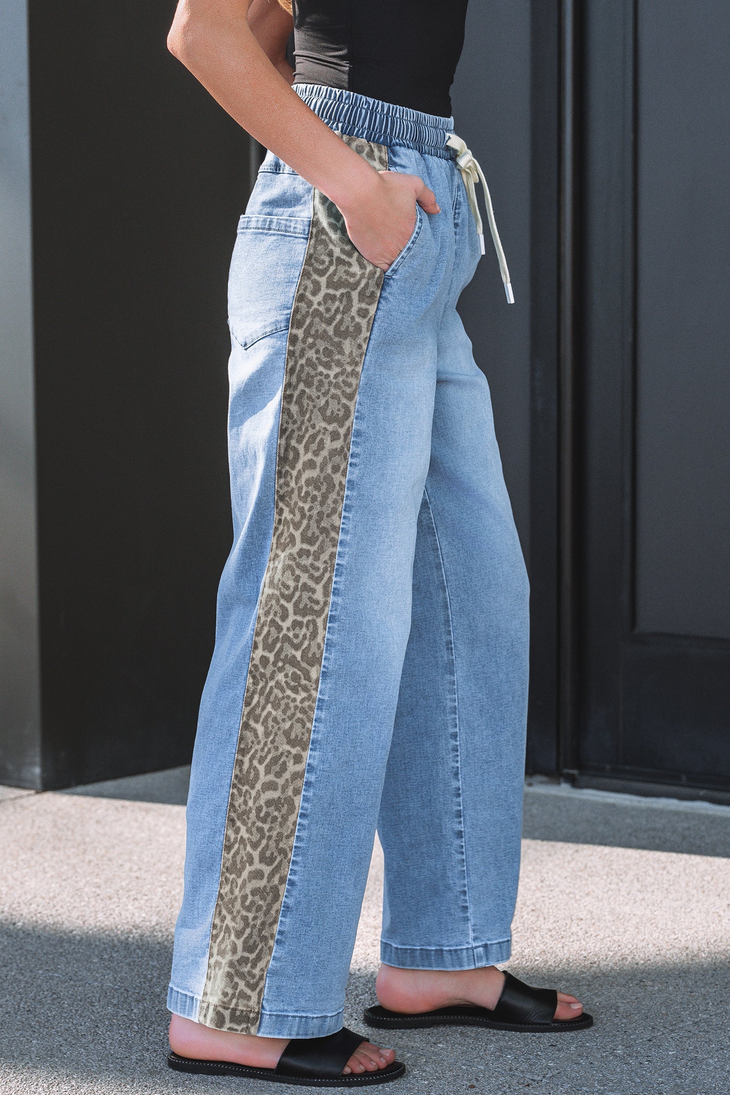 Avianna Panel Wide Leg Jeans-3