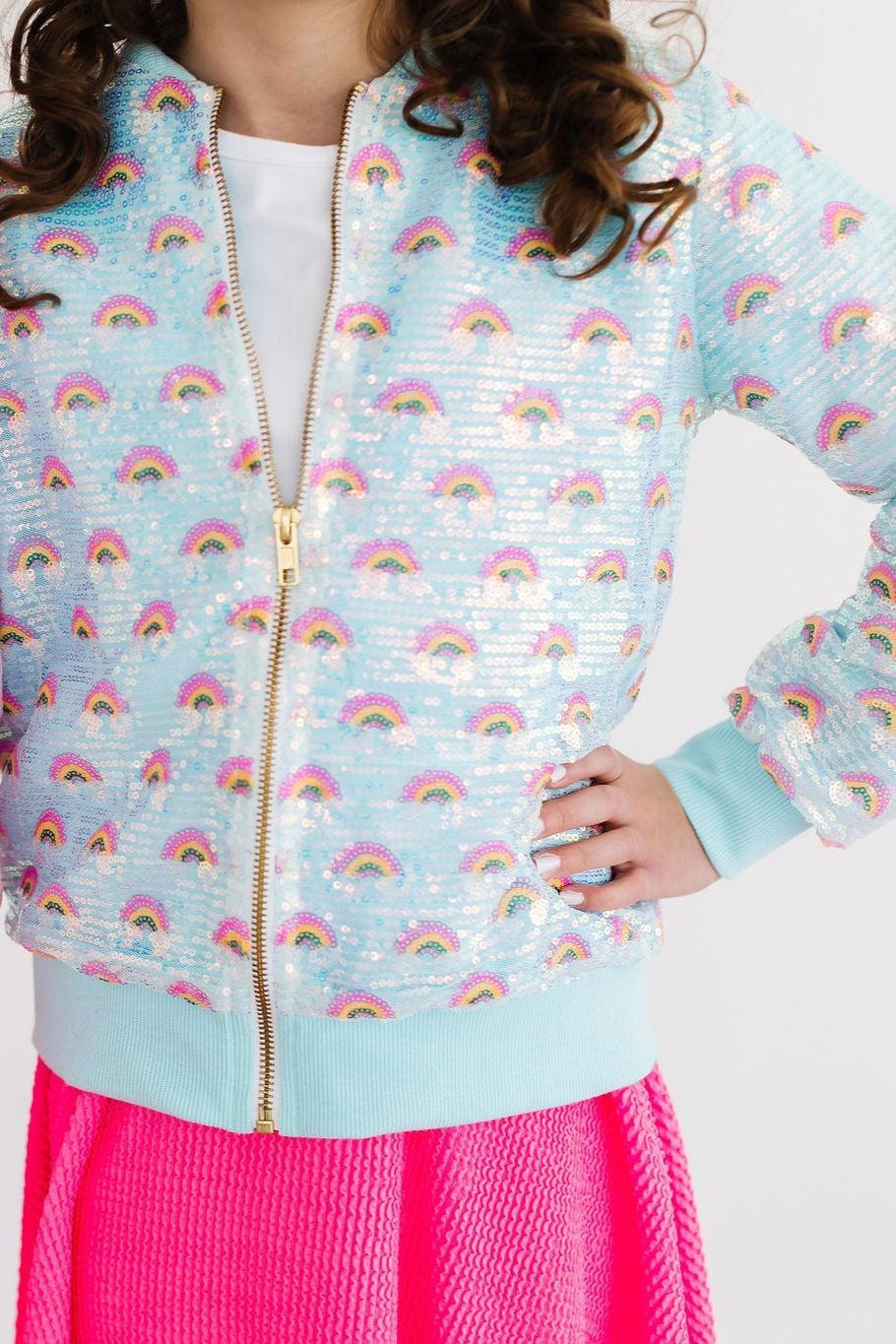Mint Rainbow Sequence Jacket