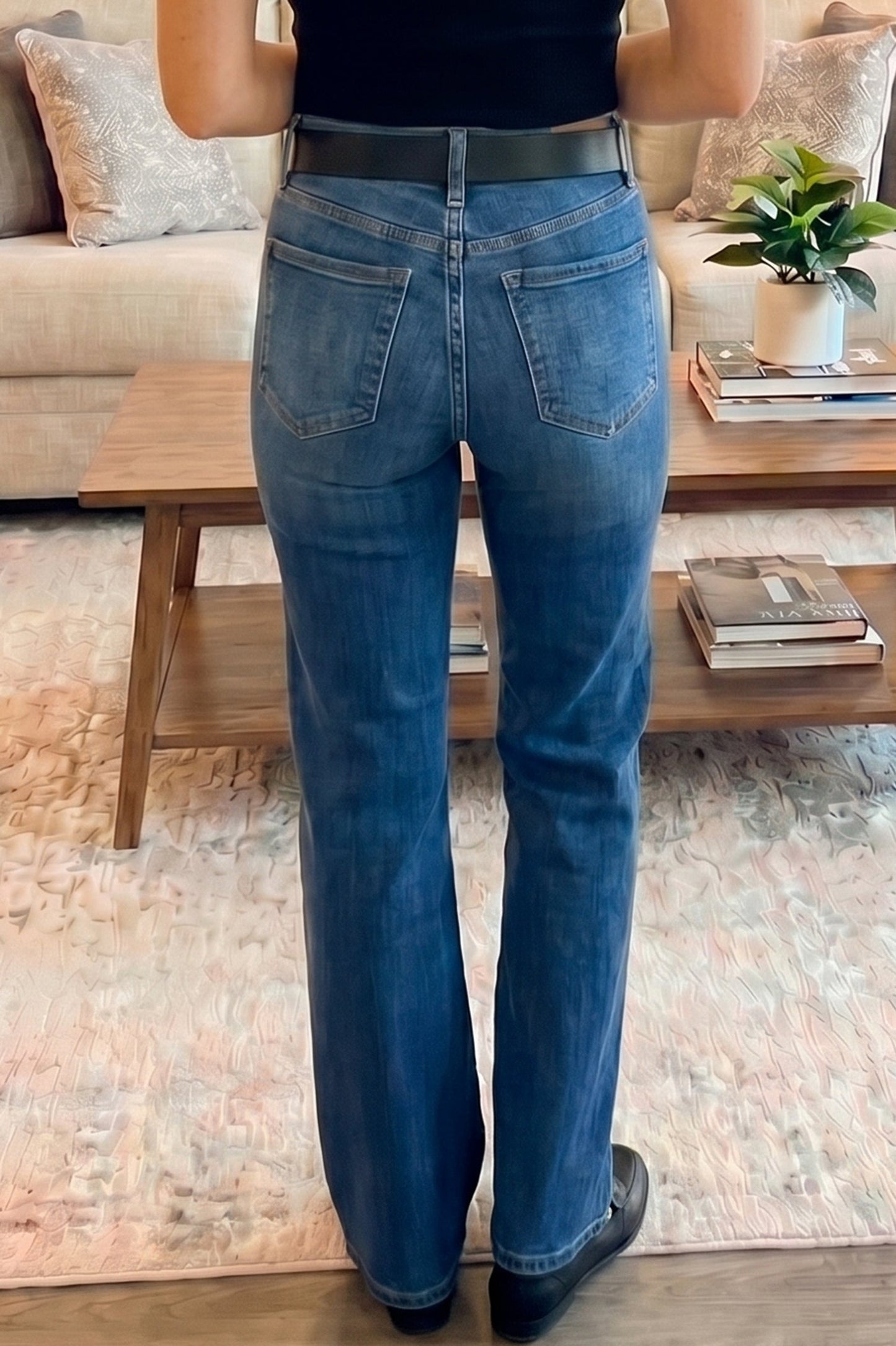 Yusra Seam Detail Shift Jeans-1