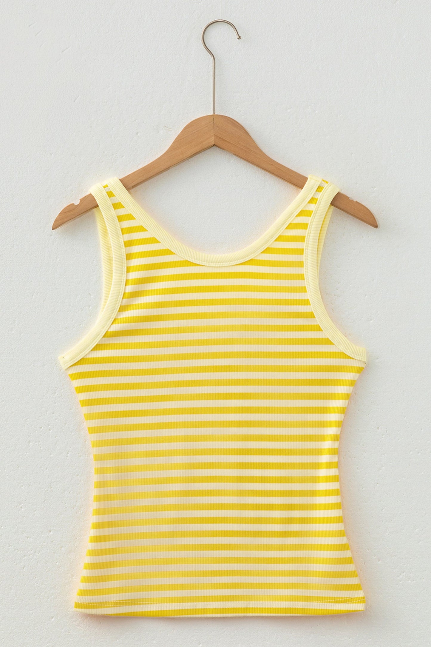 Stripe Ribbed Knit Sleeveless Tank Top