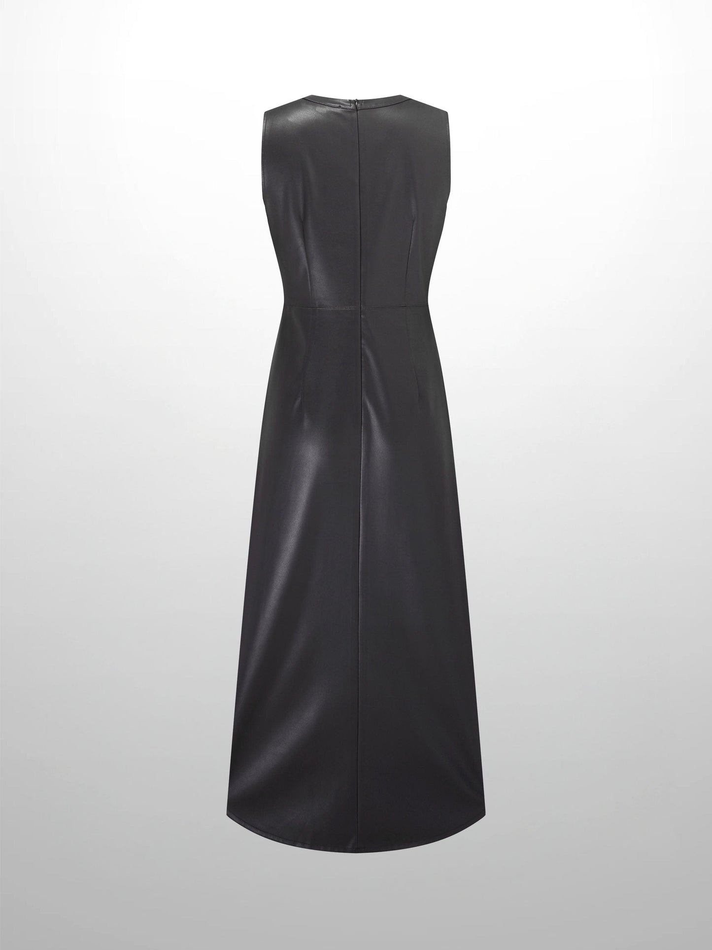 Faux Leather Seamed Jumper - Black