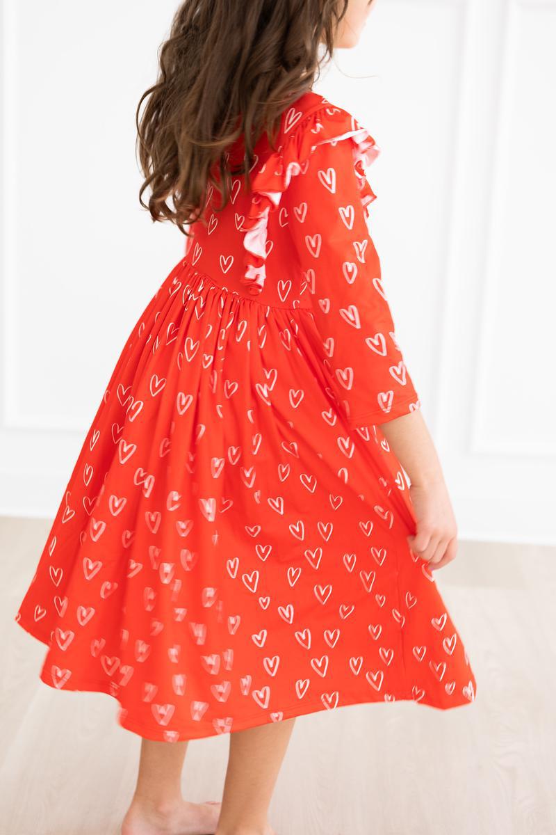 Roses Red Ruffle Twirl Dress
