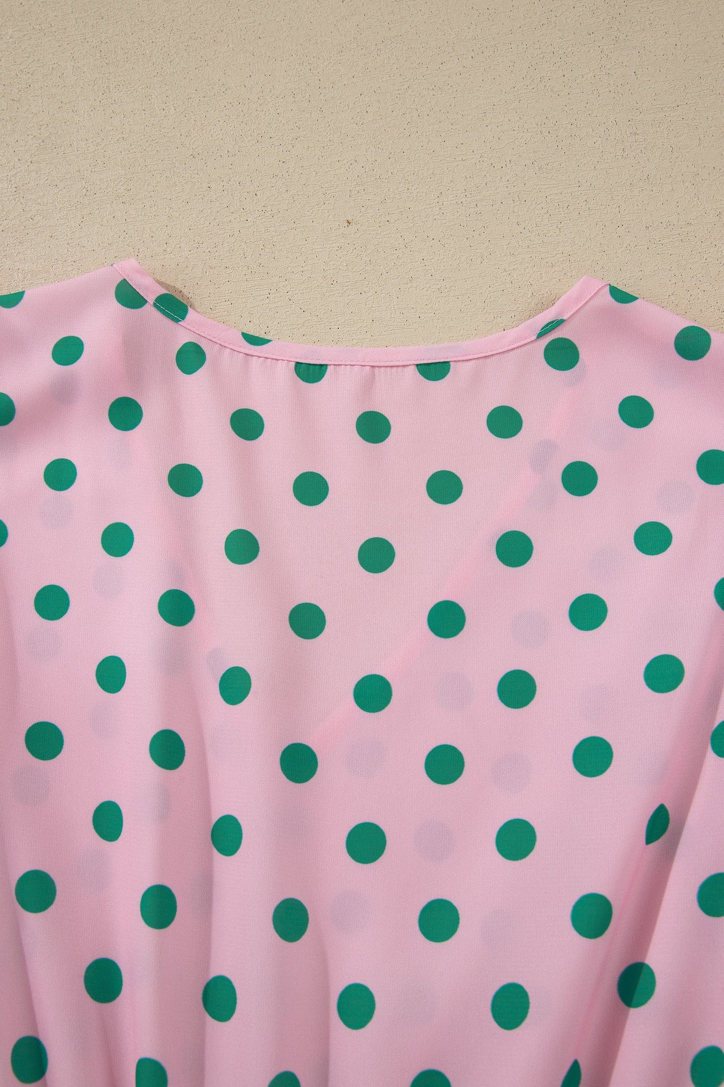 Polka Dot V-Neck Ruffle Tiered Babydoll Blouse