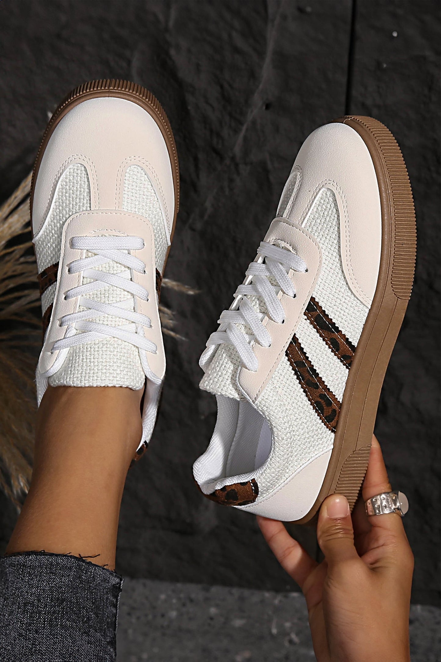 Lila Patchwork Flat Sneaker
