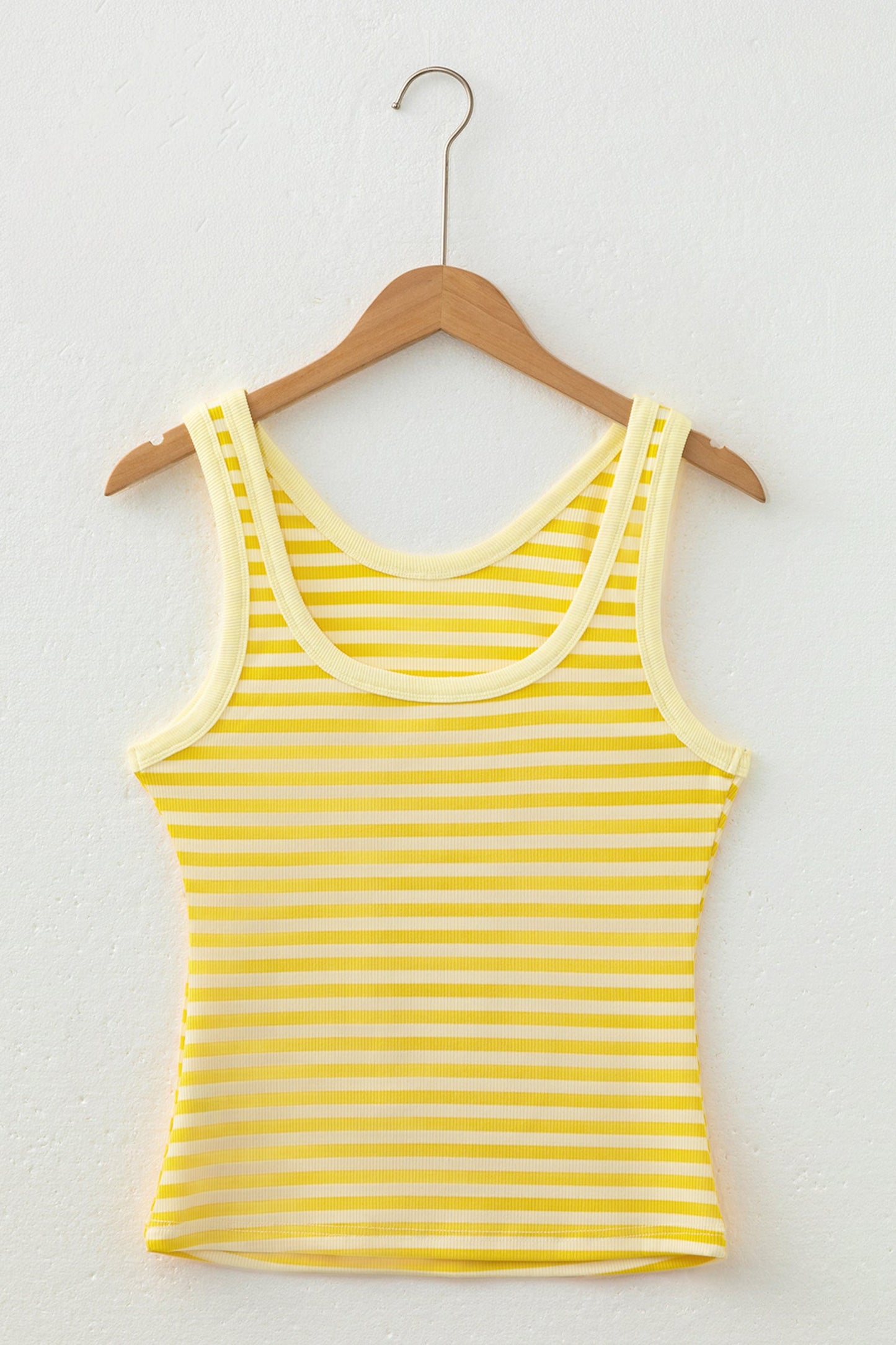 Stripe Ribbed Knit Sleeveless Tank Top
