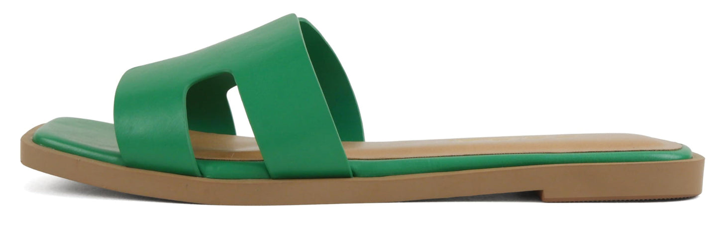 KNIT-S Slip-On Sandals in Green – Soda Shoes