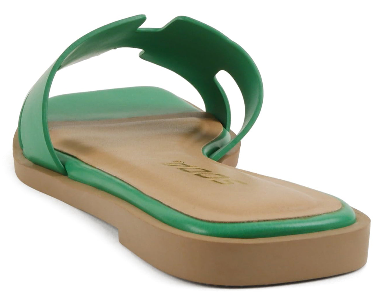 KNIT-S Slip-On Sandals in Green – Soda Shoes