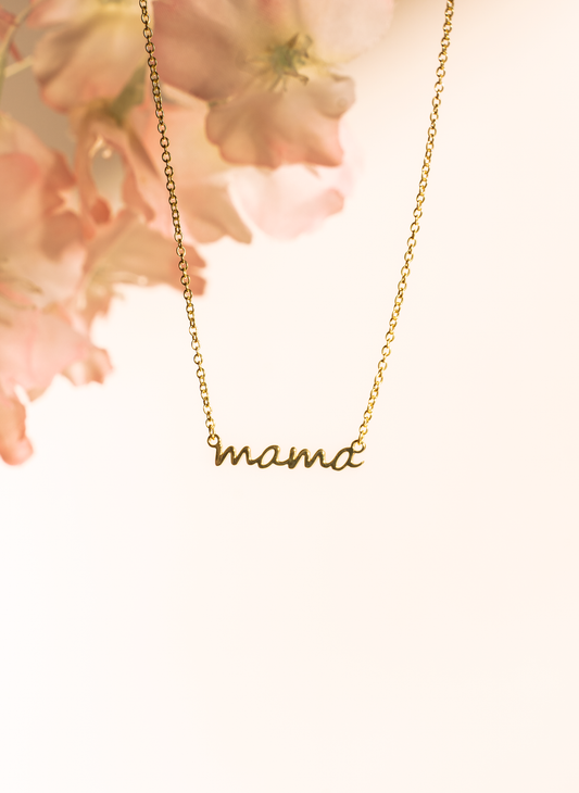 Mama Nameplate Gold Necklace