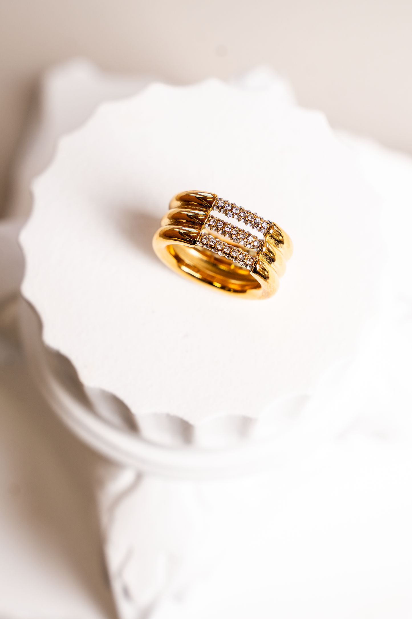 Callie Triple Stack Illusion Wide Band Ring