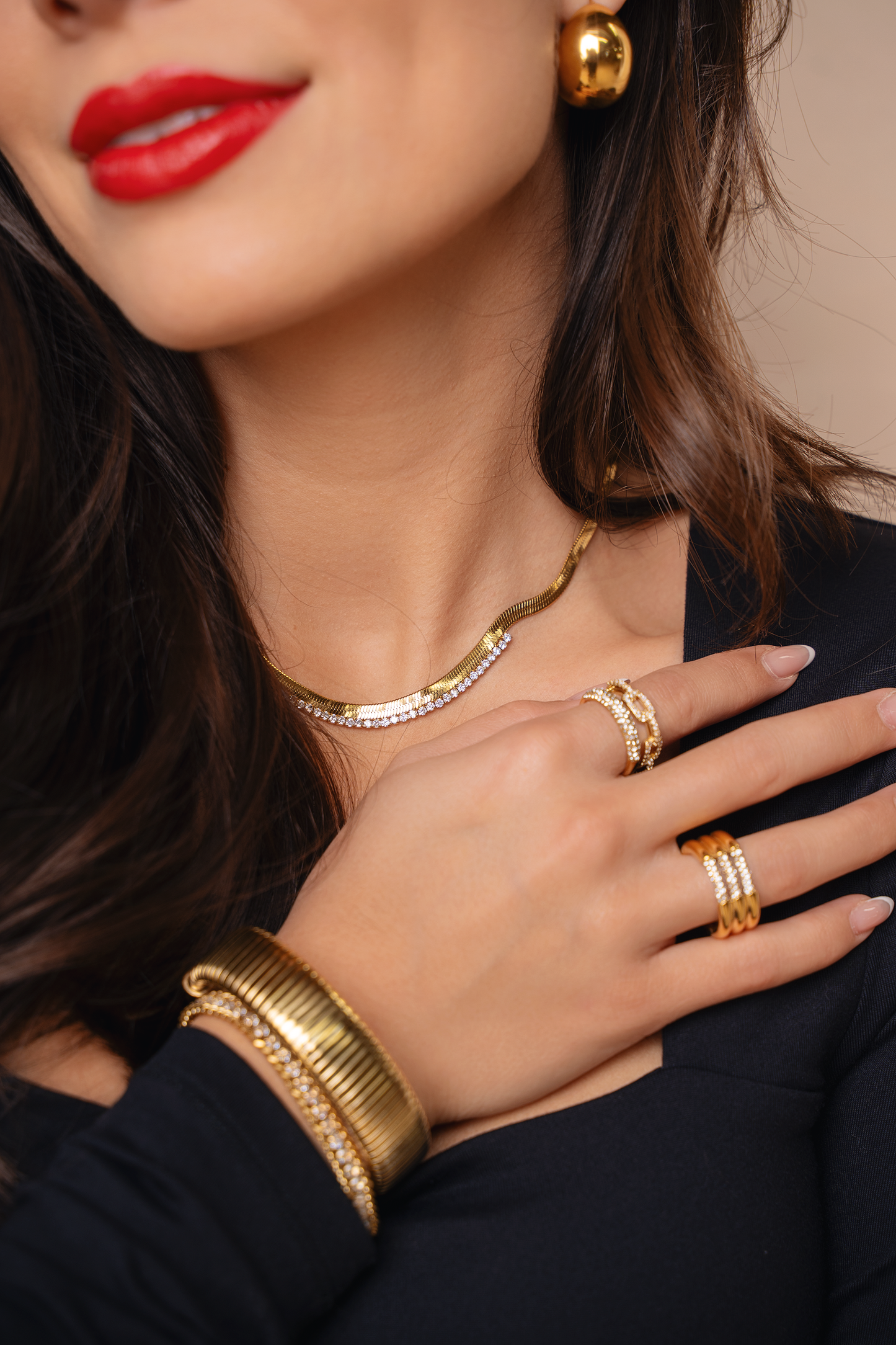 Callie Triple Stack Illusion Wide Band Ring