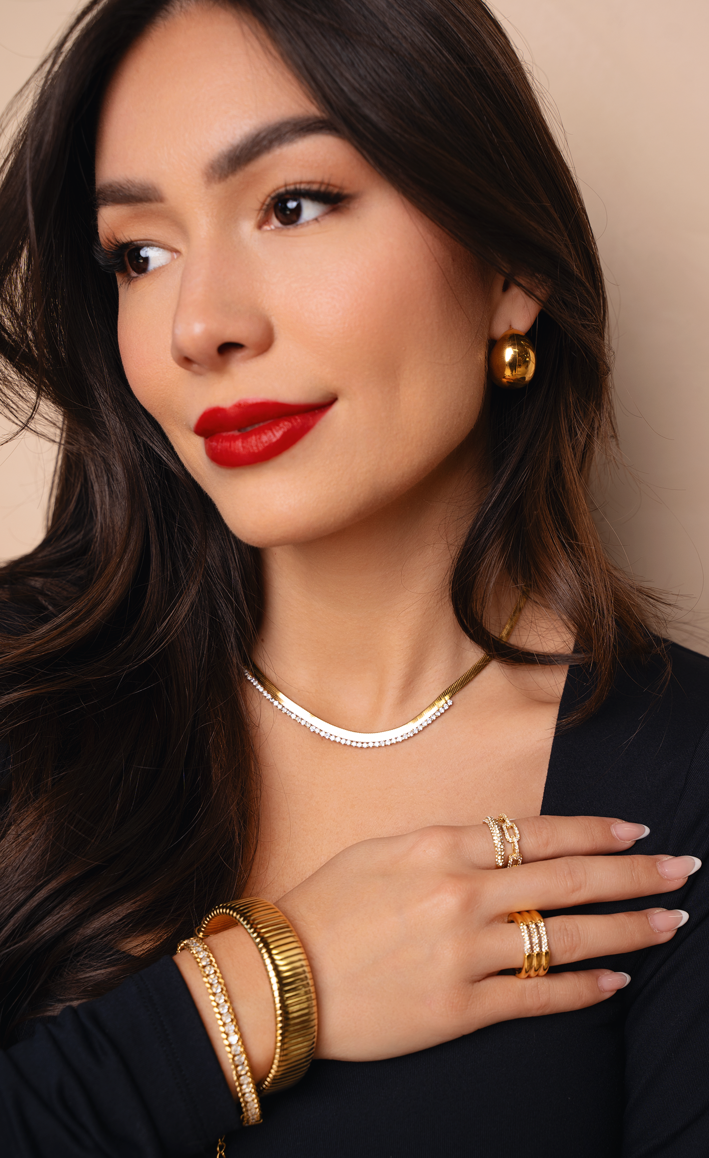 Callie Triple Stack Illusion Wide Band Ring
