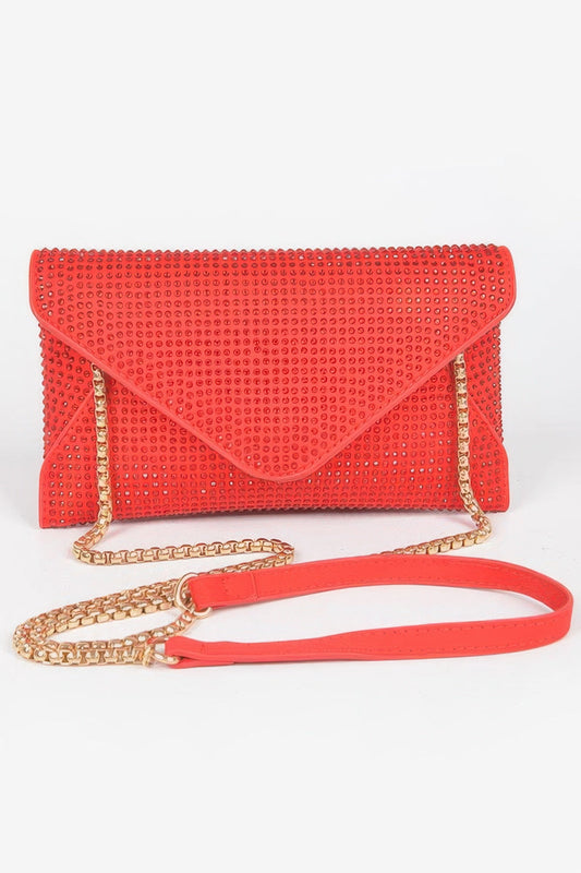 HUDSON Rhinestone Envelope Clutch
