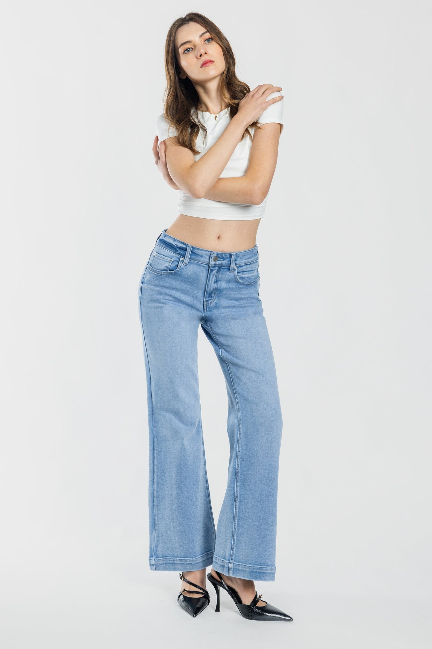 High Rise Wide Leg Jeans