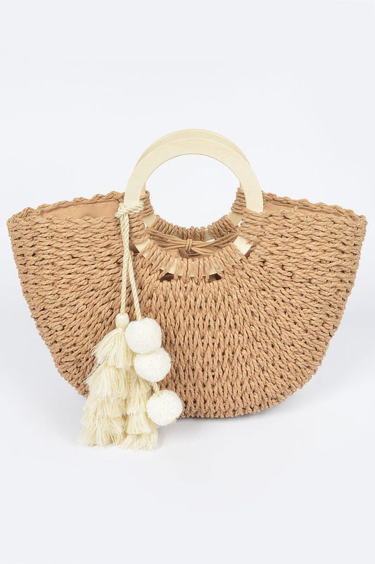 DUMBO Woven Tote with Wooden Handles