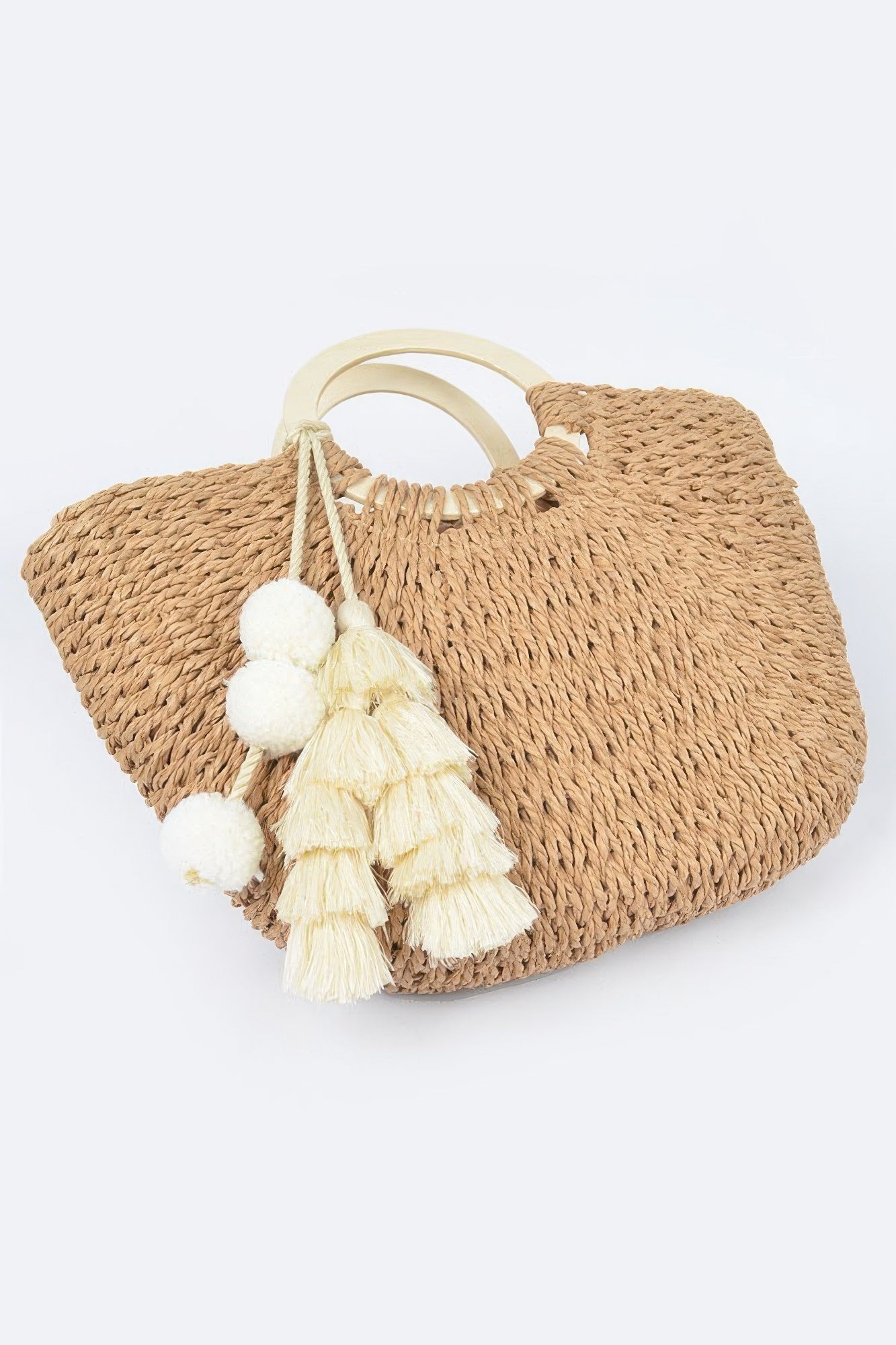 DUMBO Woven Tote with Wooden Handles