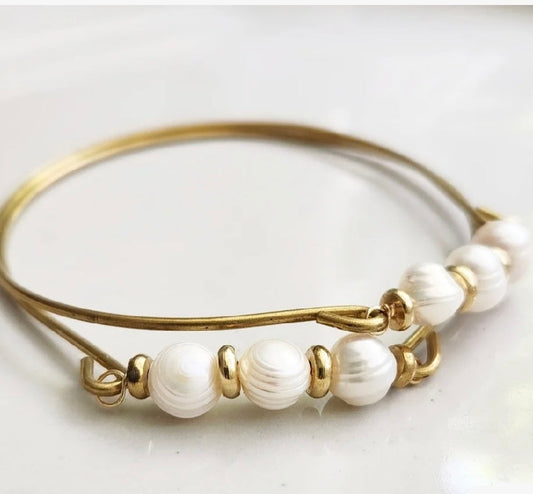 Pearl Plus Brass Bangles