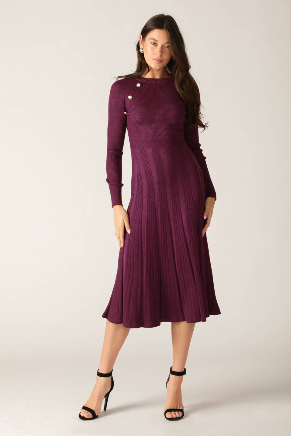 HIGH STANDARDS SWEATER MIDI DRESS: