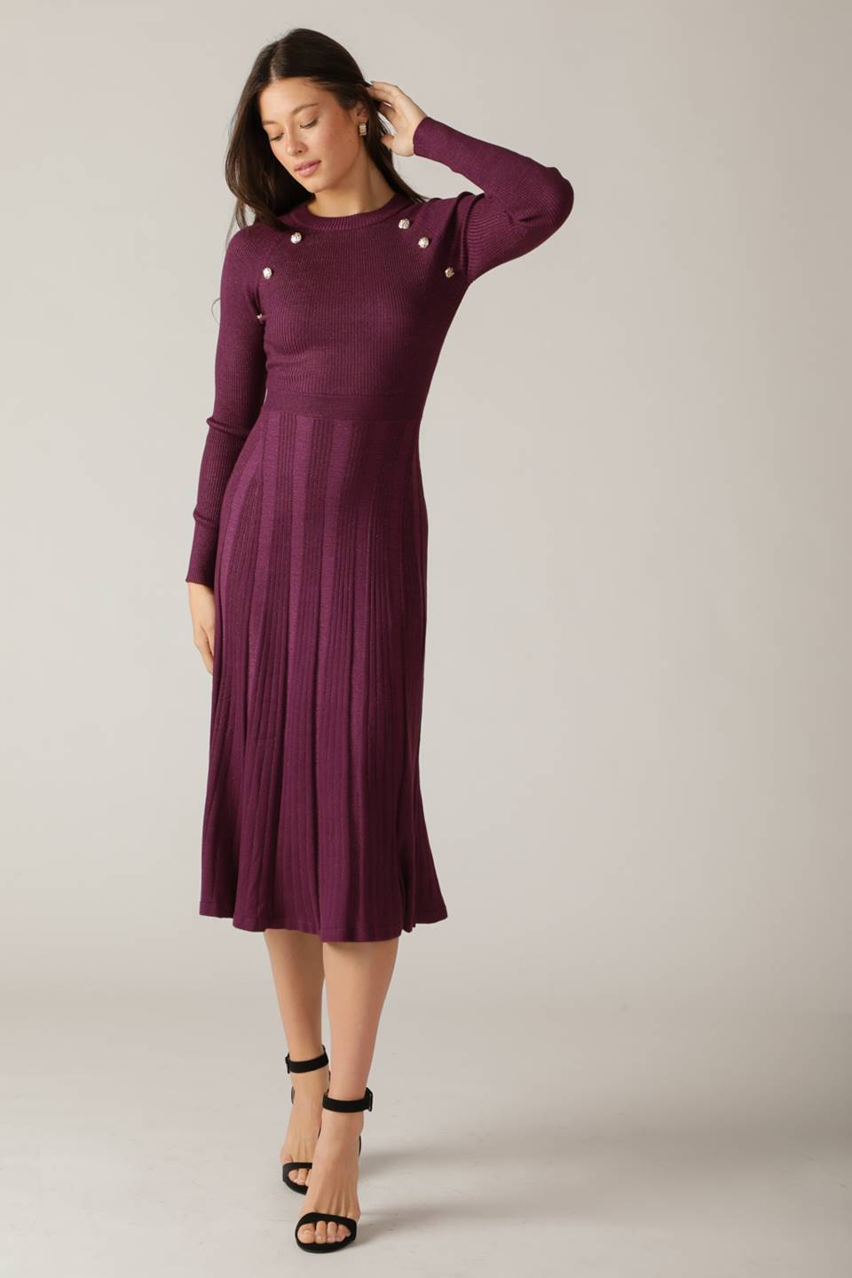 HIGH STANDARDS SWEATER MIDI DRESS: