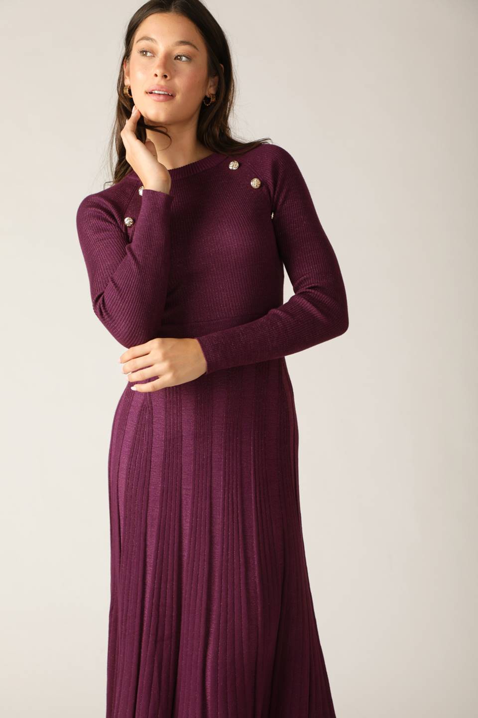 HIGH STANDARDS SWEATER MIDI DRESS: