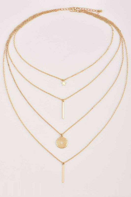 Boho Layered Star Pendant Necklace